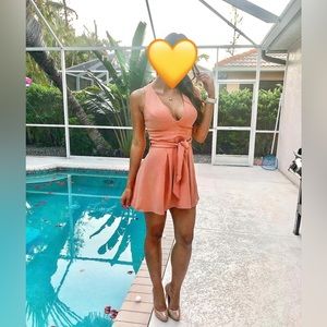 - Beautiful mini dress salmon color